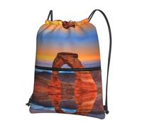 YYHWHJDE Arches National Park Prints Drawstring Backpack - Water-Resistant Polyester Throw Bag for Gym, Travel & Hiking - Lightweight, Durable & Compact