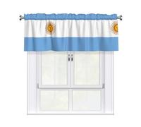 YYHWHJDE Argentine Flag Prints Kitchen Tier Curtains 54x18 - Peach Skin Window Layers for Soft Light & Easy Style