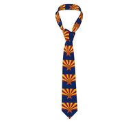YYHWHJDE Arizona Flag Pattern Men's tie classic style suit cravat suitable for holidays and work