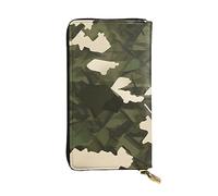 YYHWHJDE Army camouflage Pattern Leather long clutch wallet Designed for fashion girls and women stylish and personalized 7.48 x 4.13 in, Black, One Size