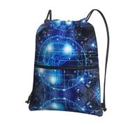 YYHWHJDE Artificial Intelligence Brain Prints Drawstring Backpack Waterproof Gym Bag - Lightweight Foldable Sport Cover with Zipper Pocket for Travel Hiking