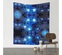 YYHWHJDE Artificial Intelligence Brain Prints Wall Tapestry 60x51in - High-Grade Polyester Throw Blanket for Bedroom, Dorm, Beach & Picnic Decor