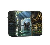 YYHWHJDE Asian Elephant in The Water Prints Protective Shockproof Portable Laptop Sleeve Case 17 inch for Men and Women Business Travel, and Office Daily Use