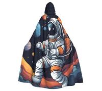 YYHWHJDE Astronaut galaxy Picture Halloween Adult Hooded Cloak for Role-Playing, Costumes, and Theme Parties