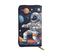 YYHWHJDE Astronaut galaxy Picture Leather long clutch wallet Designed for fashion girls and women stylish and personalized 7.48 x 4.13 in, Black, One Size