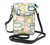 YYHWHJDE Atomic Stars Retro Pattern Leather Crossbody Phone Pouch