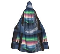 YYHWHJDE aurora Prints Halloween Adult Hooded Cloak for Parties and Costumes