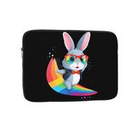 YYHWHJDE Aviator Rabbit Over The Rainbow Prints Protective Shockproof Portable Laptop Sleeve Case 17 inch for Men and Women Business Travel, and Office Daily Use