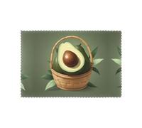 YYHWHJDE Avocado in Bamboo Basket Prints Placemats Set of 6 12x18in - Engineered for Durability & Heat Resistance with Quality Polyester