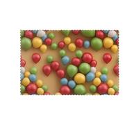 YYHWHJDE Balloon Christmas Tree Prints Placemats Set of 6 12x18in - Engineered for Durability & Heat Resistance Polyester