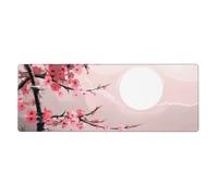 YYHWHJDE Bamboo And Cherry Blossoms Tree Zen Picture Extra Large Mouse Pad, Computer Office Anti Slip Gaming Keyboard Thickened Version 12x31.5in
