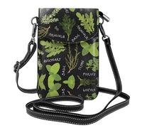 YYHWHJDE Basil Thyme Dill & Rosemary Leather Crossbody Phone Pouch