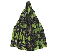 YYHWHJDE Basil Thyme Dill & Rosemary Prints Hooded Cloak - Durable Throw for Costume, Cosplay & Masquerade