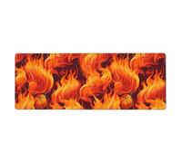 YYHWHJDE Basketball On Fire Pattern Extra Large Mouse Pad, Computer Office Anti Slip Gaming Keyboard Thickened Version 12x31.5in