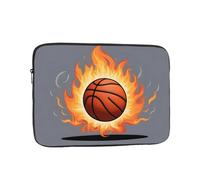 YYHWHJDE Basketball On Fire Prints Protective Shockproof Portable Laptop Sleeve Case 13 inch for Men and Women Business Travel, and Office Daily Use