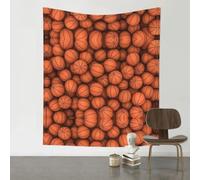 YYHWHJDE Basketball Orange Prints 60x51in Wall Tapestry - Lightweight Polyester Throw for Dorm Decor, Beach Blanket & Room Layering