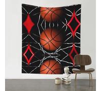 YYHWHJDE Basketball Prints 60x51in Wall Tapestry - Lightweight Polyester Throw for Dorm Decor, Beach Blanket & Room Layering