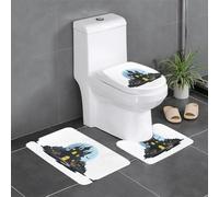 YYHWHJDE Bat Castle Picture Anti slip floor mat three piece set bathroom carpet anti slip durable