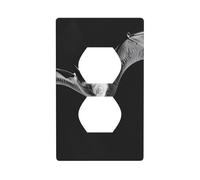 YYHWHJDE Bats in The Sky Picture Double Socket Wall Panel Electrical Socket Cover Plate is Shatter Resistant and Durable 4.5x2.76in