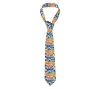 YYHWHJDE beach maui hawaii sunset sea waves clouds Pattern Men's tie classic style suit cravat suitable for holidays and work