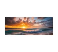 YYHWHJDE Beach Maui Hawaii Sunset Sea Waves Clouds Picture Extra Large Mouse Pad, Computer Office Anti Slip Gaming Keyboard Thickened Version 12x31.5in