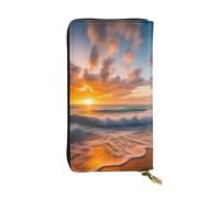 YYHWHJDE Beach Maui Hawaii Sunset Sea Waves Clouds Picture Quality Leather Long Clutch Wallet Designed for Fashion Girls and Women Stylish 7.48 x 4.13 in