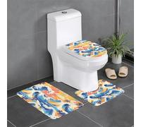 YYHWHJDE Beach Maui Hawaii Sunset sea Waves Clouds Picture Three Piece Set of Bathroom Floor mats, Bathroom Shower mats, Anti Slip Quick Drying