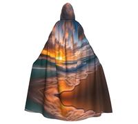 YYHWHJDE Beach Maui Hawaii Sunset Sea Waves Clouds Prints Halloween Adult Hooded Cloak for Parties and Costumes