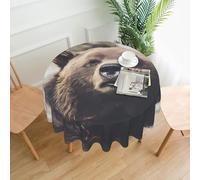 YYHWHJDE Bear in the Wild Prints 60in Round Decorative Tablecloth - High-Grade Polyester Throw for Stylish Dining & Event Table Protection