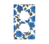 YYHWHJDE Beautiful Blue Roses Pattern Double Socket Wall Panel Decorative for Residential and Commercial Areas 4.5x2.76in