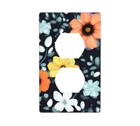 YYHWHJDE Beautiful Colourful Flowers Picture Double Socket Wall Panel Decorative is Durable and Suitable for Socket Light Switch Accessories 4.5x2.76in