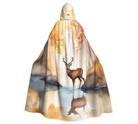 YYHWHJDE beautiful deer Picture Halloween Adult Hooded Cloak for Role-Playing, Costumes, and Theme Parties