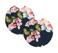 YYHWHJDE Beautiful Flowers Prints Car Cup Coasters 2-Pack - The Ideal Housewarming Gift for Car Owners - High-Grade Neoprene Throw, Effortless Style & Protection