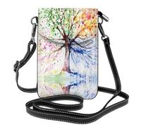 YYHWHJDE Beautiful Four Season Tree PU Leather Crossbody Phone Bag