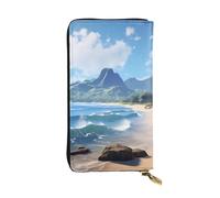 YYHWHJDE Beautiful Hawaii Beach Printing Quality Leather Long Clutch Wallet Designed for Fashion Girls and Women Stylish 7.48 x 4.13 in