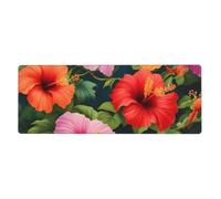 YYHWHJDE Beautiful Hibiscus Flowers Prints Extra Large Mouse pad Mousepad 12x31.5in for Office Gaming Learning