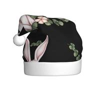 YYHWHJDE Beautiful little white rabbit Pattern Christmas Hat for Adult quality festive accessory crafted soft, lightweight