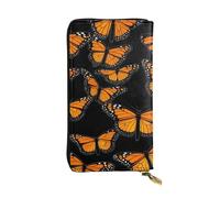 YYHWHJDE Beautiful Monarch Butterfly Pattern Quality Leather Long Clutch Wallet Designed for Fashion Girls and Women Stylish 7.48 x 4.13 in