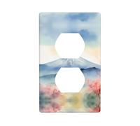 YYHWHJDE Beautiful Mt. Fuji Print Pattern Double Socket Wall Panel Decorative for Residential and Commercial Areas 4.5x2.76in
