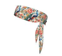 YYHWHJDE beautiful peacock and floral Prints Sports Double-Sided Headscarf Quick Drying, Moisture Wicking for Women, Girls, and Men