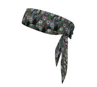 YYHWHJDE Beautiful peacock feathers Prints Sports headscarf, sweat absorbing and breathable, motion headband, double-sided kerchief
