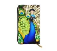 YYHWHJDE Beautiful Peacock Printing Quality Leather Long Clutch Wallet Designed for Fashion Girls and Women Stylish 7.48 x 4.13 in
