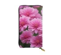 YYHWHJDE Beautiful Pink Flowers Printing Quality Leather Long Clutch Wallet Designed for Fashion Girls and Women Stylish 7.48 x 4.13 in