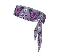 YYHWHJDE Beautiful Purple Butterfly Floral Prints Sports Double-Sided Headscarf Quick Drying, Moisture Wicking for Women, Girls, and Men