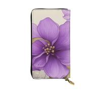 YYHWHJDE Beautiful Purple Flowers Picture Quality Leather Long Clutch Wallet Designed for Fashion Girls and Women Stylish 7.48 x 4.13 in