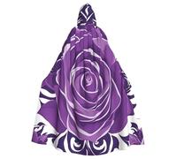 YYHWHJDE beautiful purple roses Prints Halloween Adult Hooded Cloak for Parties and Costumes