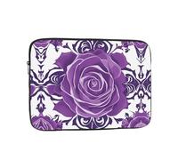 YYHWHJDE Beautiful Purple Roses Prints Protective Shockproof Portable Laptop Sleeve Case 10 inch for Men and Women Business Travel, and Office Daily Use