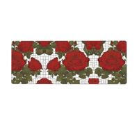 YYHWHJDE Beautiful red Roses Prints Extra Large Mouse pad Mousepad 12x31.5in for Office Gaming Learning