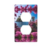 YYHWHJDE Beautiful sea with Flowers Pattern Double Socket Wall Panel Decorative for Residential and Commercial Areas 4.5x2.76in