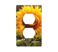 YYHWHJDE Beautiful Sunflower Pattern Double Socket Wall Panel Decorative for Residential and Commercial Areas 4.5x2.76in